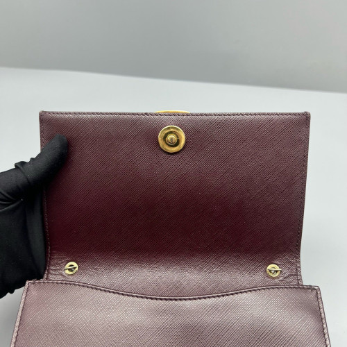 Salvatore Ferragamo Miss Vara Bow Crossbody Bag Saffiano Calfskin Burgundy