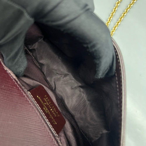 Salvatore Ferragamo Miss Vara Bow Crossbody Bag Saffiano Calfskin Burgundy