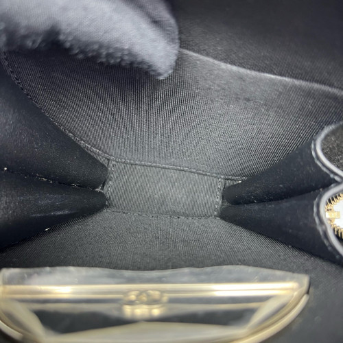 Chanel Quilted Top Handle Round Filigree Caviar Black