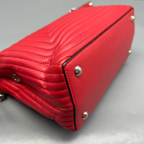 Fendi Small Dotcom Sconvertible Satchel Calfskin Red