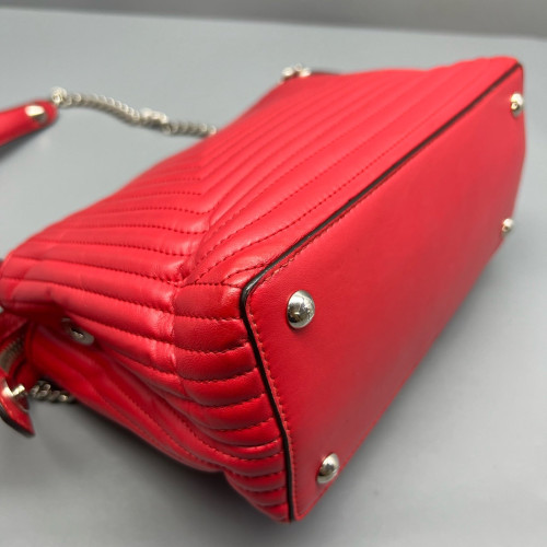 Fendi Small Dotcom Sconvertible Satchel Calfskin Red