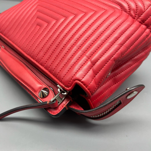 Fendi Small Dotcom Sconvertible Satchel Calfskin Red