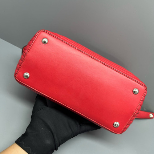 Fendi Small Dotcom Sconvertible Satchel Calfskin Red