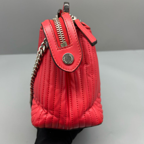 Fendi Small Dotcom Sconvertible Satchel Calfskin Red