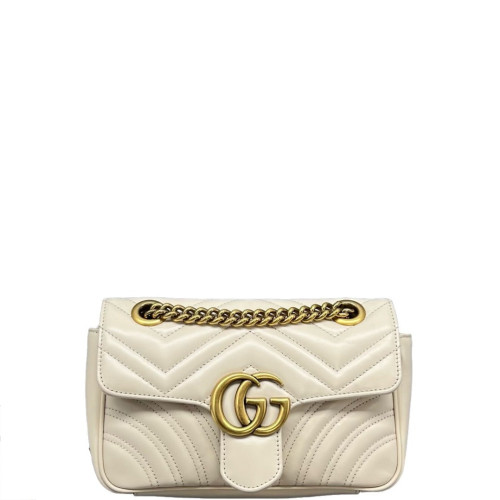 Gucci Matelasse Mini GG Marmont Calfskin White