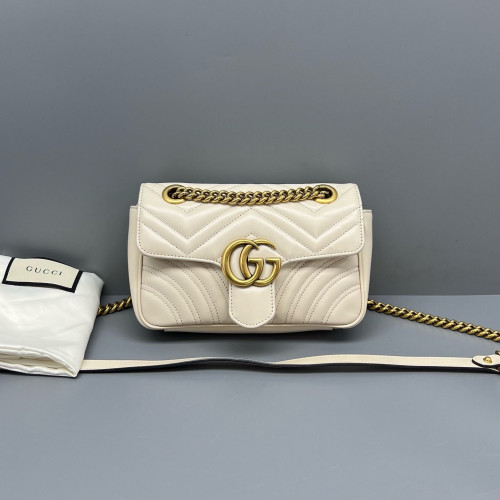 Gucci Matelasse Mini GG Marmont Calfskin White