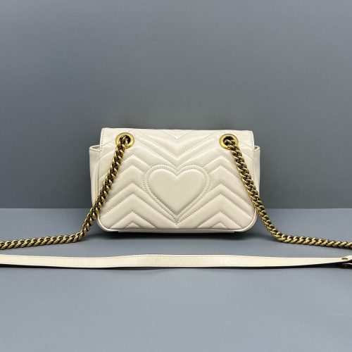 Gucci Matelasse Mini GG Marmont Calfskin White