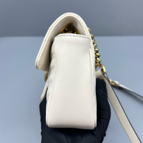 Gucci Matelasse Mini GG Marmont Calfskin White