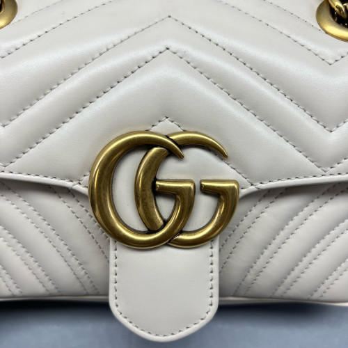 Gucci Matelasse Mini GG Marmont Calfskin White