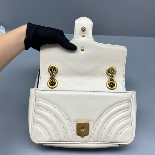 Gucci Matelasse Mini GG Marmont Calfskin White