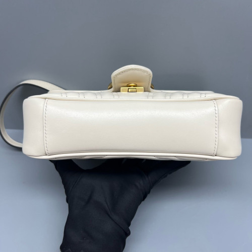 Gucci Matelasse Mini GG Marmont Calfskin White