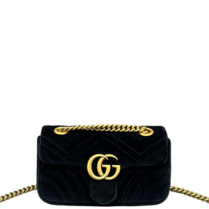 Gucci Mini GG Marmont Velvet Black