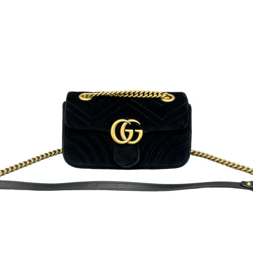 Gucci Mini GG Marmont Velvet Black