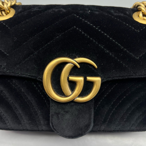 Gucci Mini GG Marmont Velvet Black