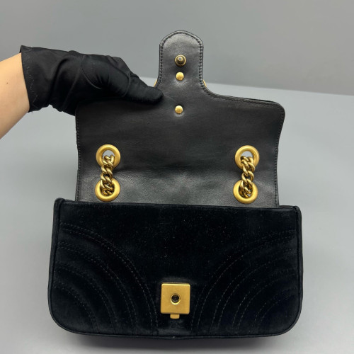 Gucci Mini GG Marmont Velvet Black