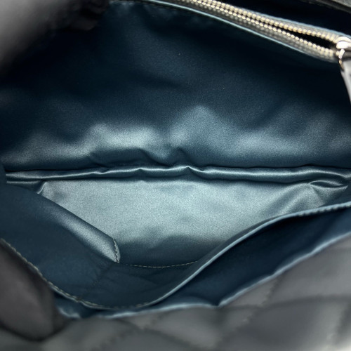 Chanel Quilted Tote Bag Calfskin Grey