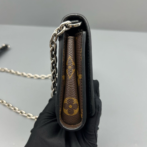 Louis Vuitton Twist Belt Chain Wallet Monogram Calfskin Brown Black Blue