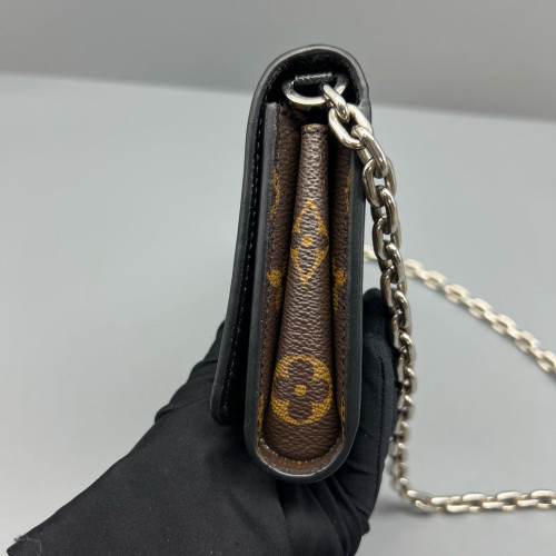 Louis Vuitton Twist Belt Chain Wallet Monogram Calfskin Brown Black Blue