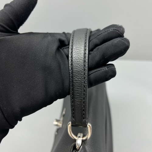 Louis Vuitton Mylockme Top Handle Calfskin Black Beige