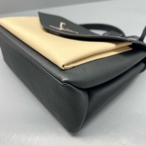 Louis Vuitton Mylockme Top Handle Calfskin Black Beige