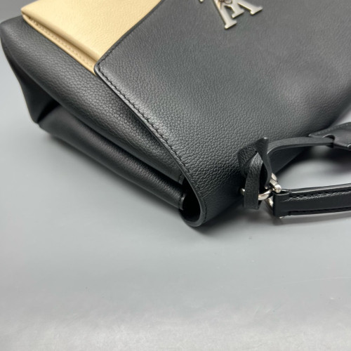 Louis Vuitton Mylockme Top Handle Calfskin Black Beige