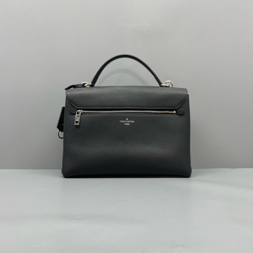 Louis Vuitton Mylockme Top Handle Calfskin Black Beige