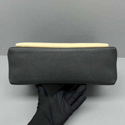 Louis Vuitton Mylockme Top Handle Calfskin Black Beige