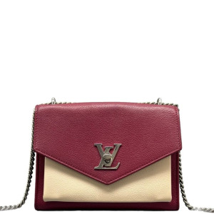 Louis Vuitton Mylockme Chain Bag BB Calfskin Burgundy White Black