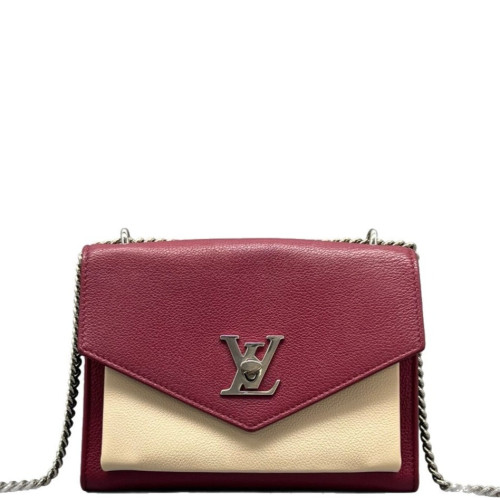 Louis Vuitton Mylockme Chain Bag BB Calfskin Burgundy White Black