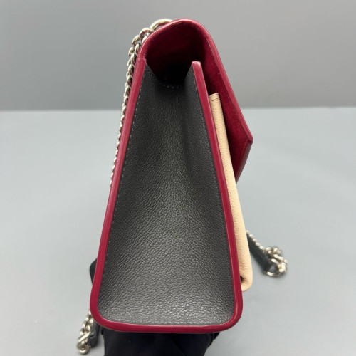 Louis Vuitton Mylockme Chain Bag BB Calfskin Burgundy White Black