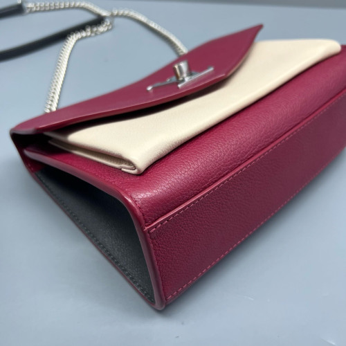 Louis Vuitton Mylockme Chain Bag BB Calfskin Burgundy White Black