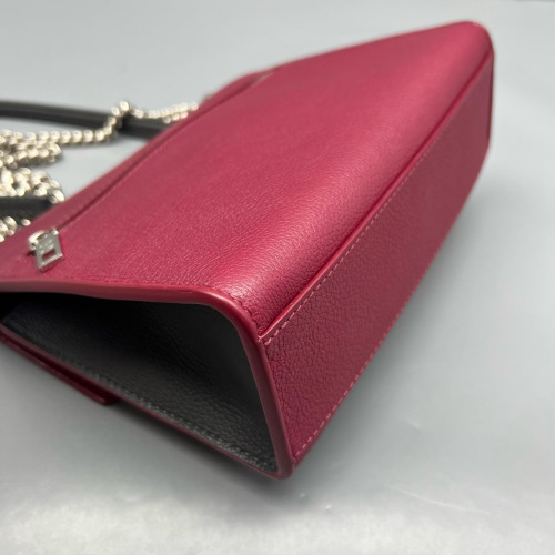 Louis Vuitton Mylockme Chain Bag BB Calfskin Burgundy White Black