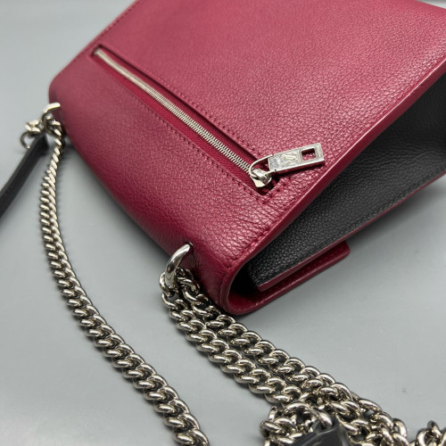 Louis Vuitton Mylockme Chain Bag BB Calfskin Burgundy White Black