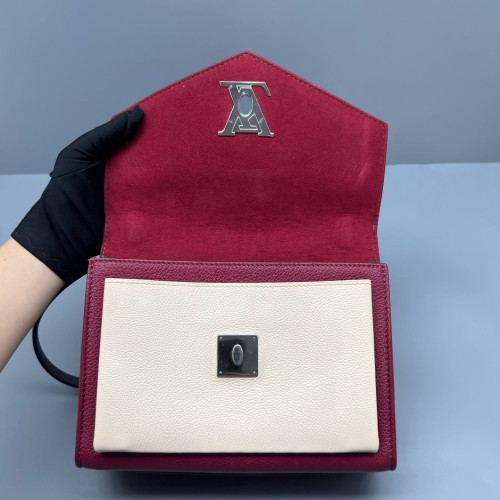 Louis Vuitton Mylockme Chain Bag BB Calfskin Burgundy White Black