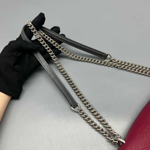 Louis Vuitton Mylockme Chain Bag BB Calfskin Burgundy White Black