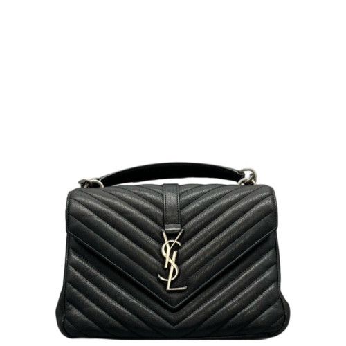 Yves Saint Laurent Medium College Calfskin Black