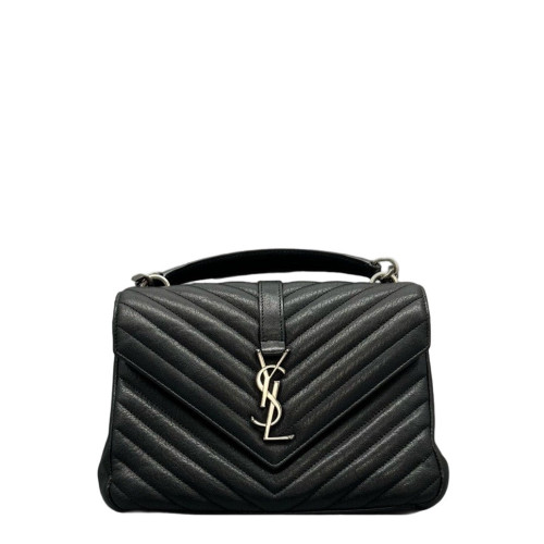 Yves Saint Laurent Medium College Calfskin Black