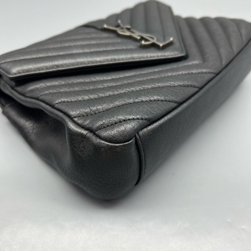 Yves Saint Laurent Medium College Calfskin Black