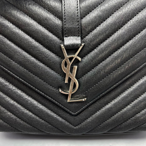 Yves Saint Laurent Medium College Calfskin Black