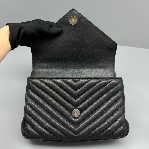 Yves Saint Laurent Medium College Calfskin Black