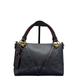 Louis Vuitton V Tote BB Monogram Empreinte Navy Blue Red