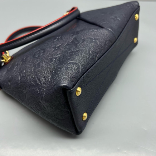 Louis Vuitton V Tote BB Monogram Empreinte Navy Blue Red Louis Vuitton V Tote BB Monogram Empreinte Navy Blue Red