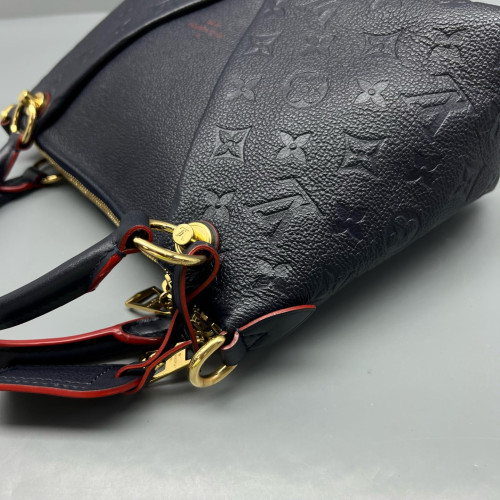 Louis Vuitton V Tote BB Monogram Empreinte Navy Blue Red Louis Vuitton V Tote BB Monogram Empreinte Navy Blue Red