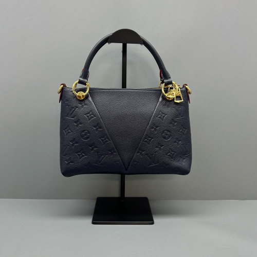 Louis Vuitton V Tote BB Monogram Empreinte Navy Blue Red Louis Vuitton V Tote BB Monogram Empreinte Navy Blue Red