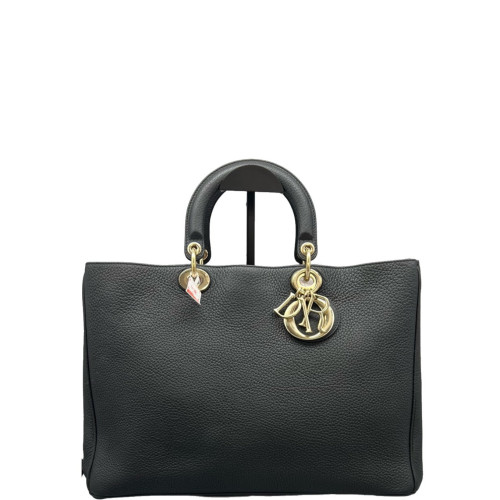 Dior Large Diorissimo Tote Grained Calfskin Black