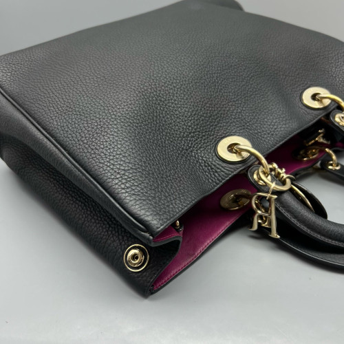 Dior Large Diorissimo Tote Grained Calfskin Black