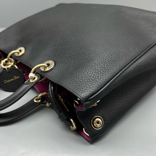 Dior Large Diorissimo Tote Grained Calfskin Black