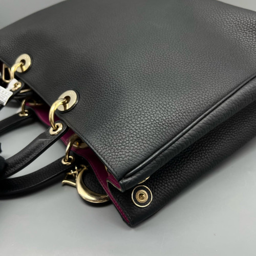 Dior Large Diorissimo Tote Grained Calfskin Black
