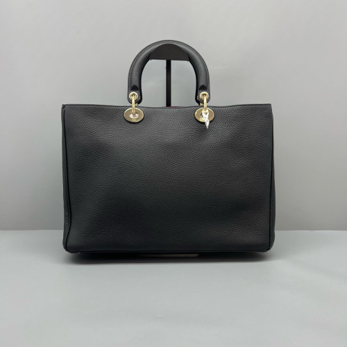 Dior Large Diorissimo Tote Grained Calfskin Black