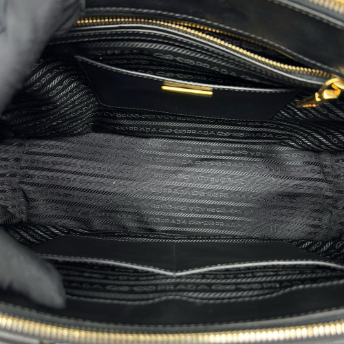 Prada Medium Galleria Double Zip Tote Saffiano Calfskin Black
